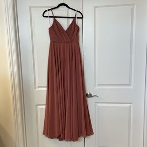 Lulus All About Love maxi Dress - Rusty Rose